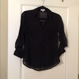 Express Black Chevron Shirt - Size XS